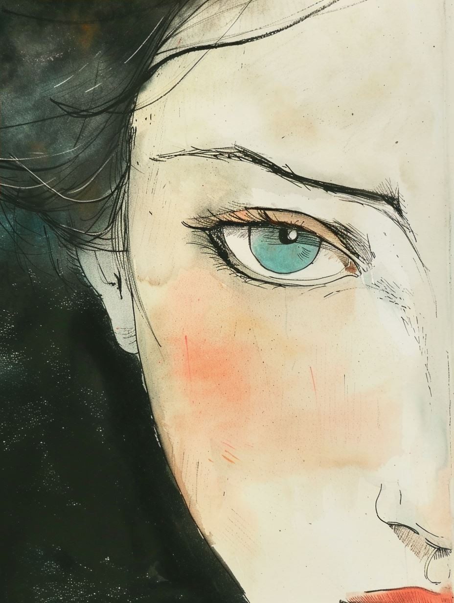 Melancholy Watercolor Anime Portraits - Image 4