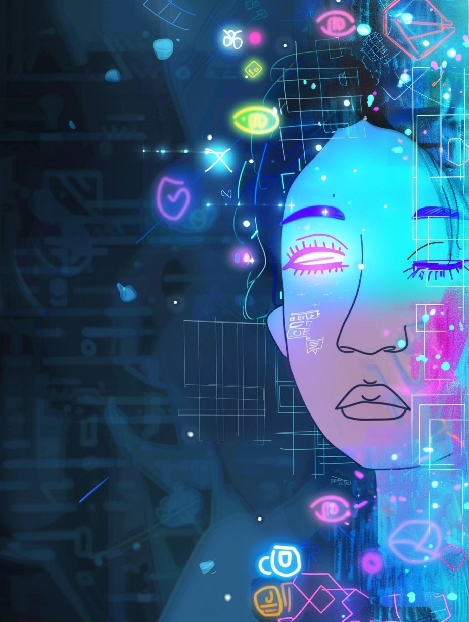 Digital Dreams in Azure Hues - Image 1