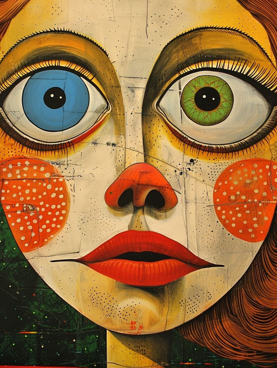 Surrealist Folk Portrait Study - Image 1