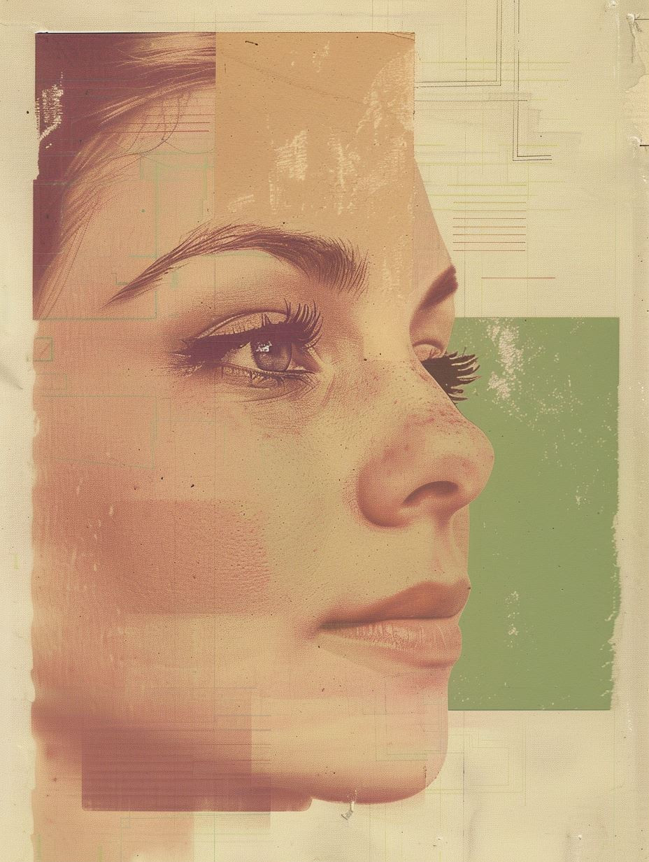 Vintage Collage of Feminine Gazes - Image 1