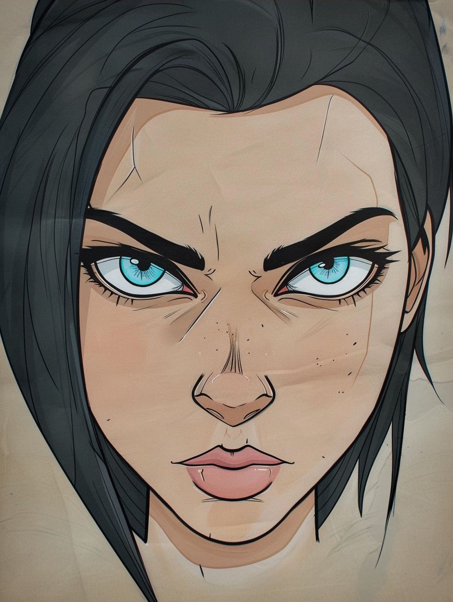 Melancholy Gaze Stylized Portrait - Image 3