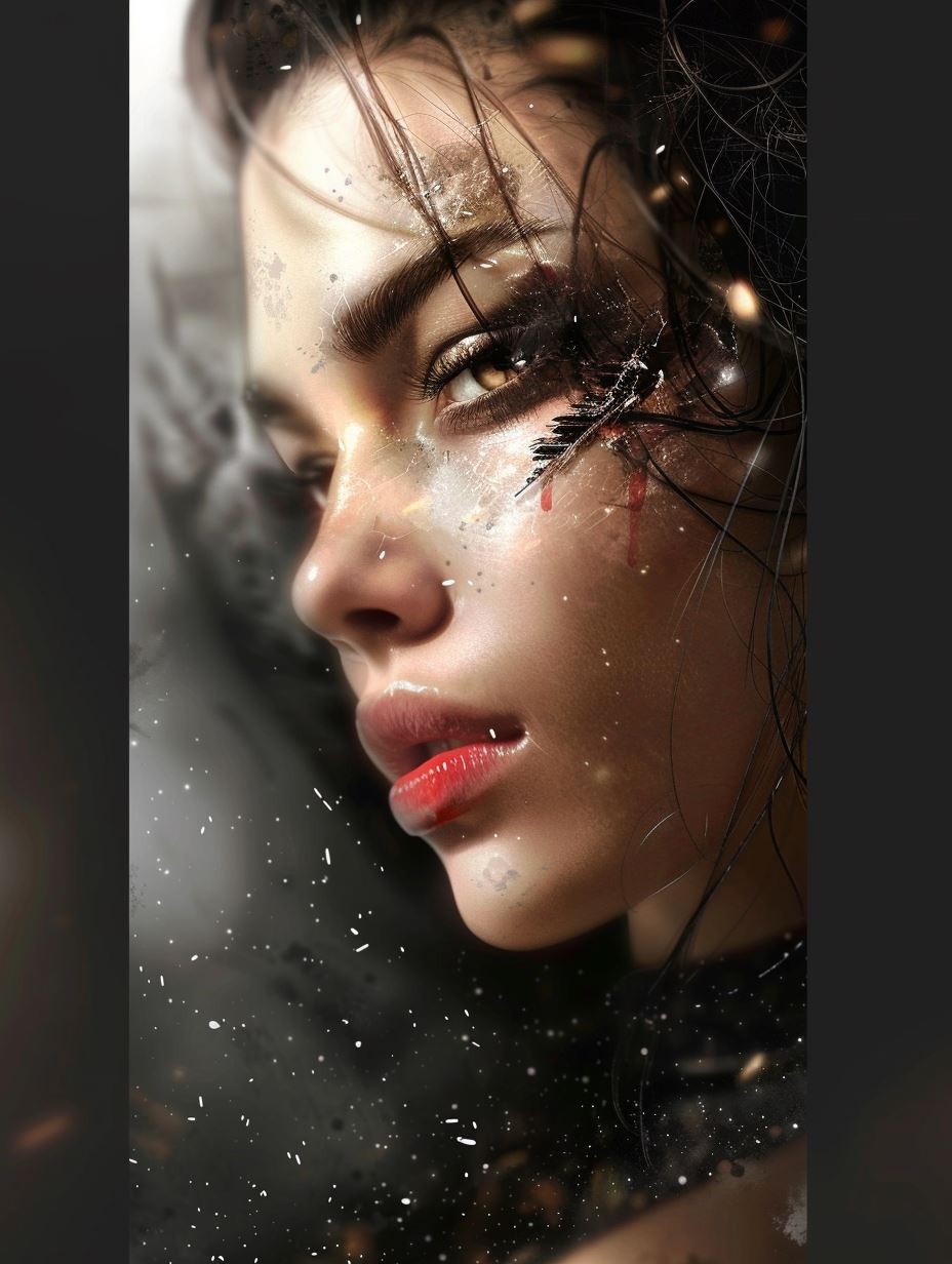 Glistening Noir Portrait Study - Image 4