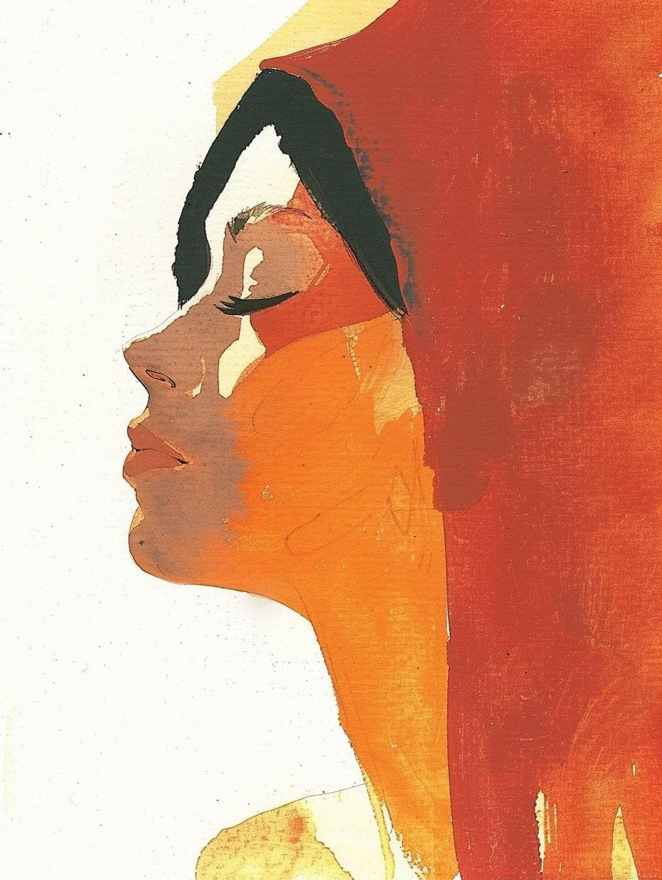 Abstract Ethereal Watercolor Portrait - Image 2