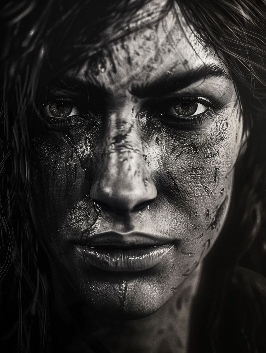Gritty Monochrome Survival Portrait