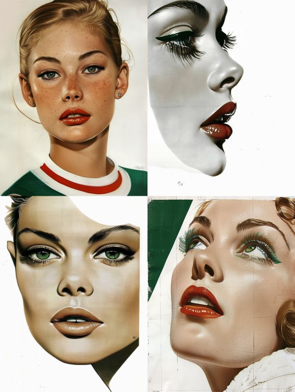 Vintage Glamour Beauty Illustrations