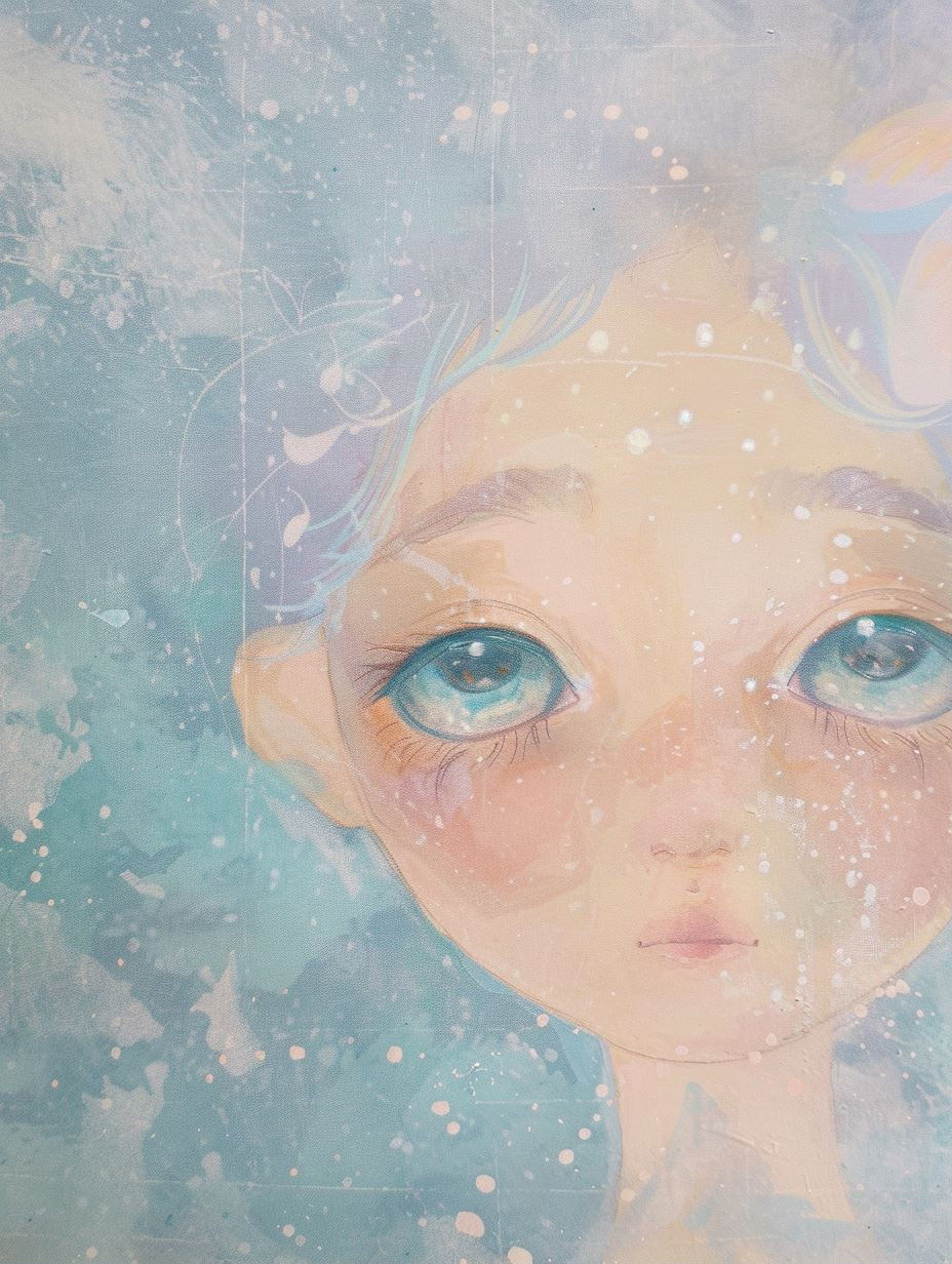 Ethereal Gaze in Pastel Mist - Image 1