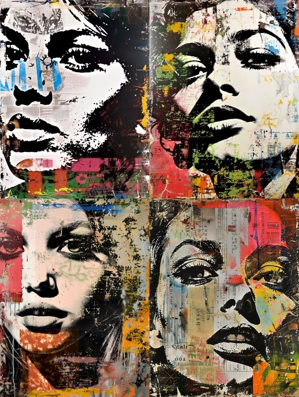 Abstract Urban Portrait Collage