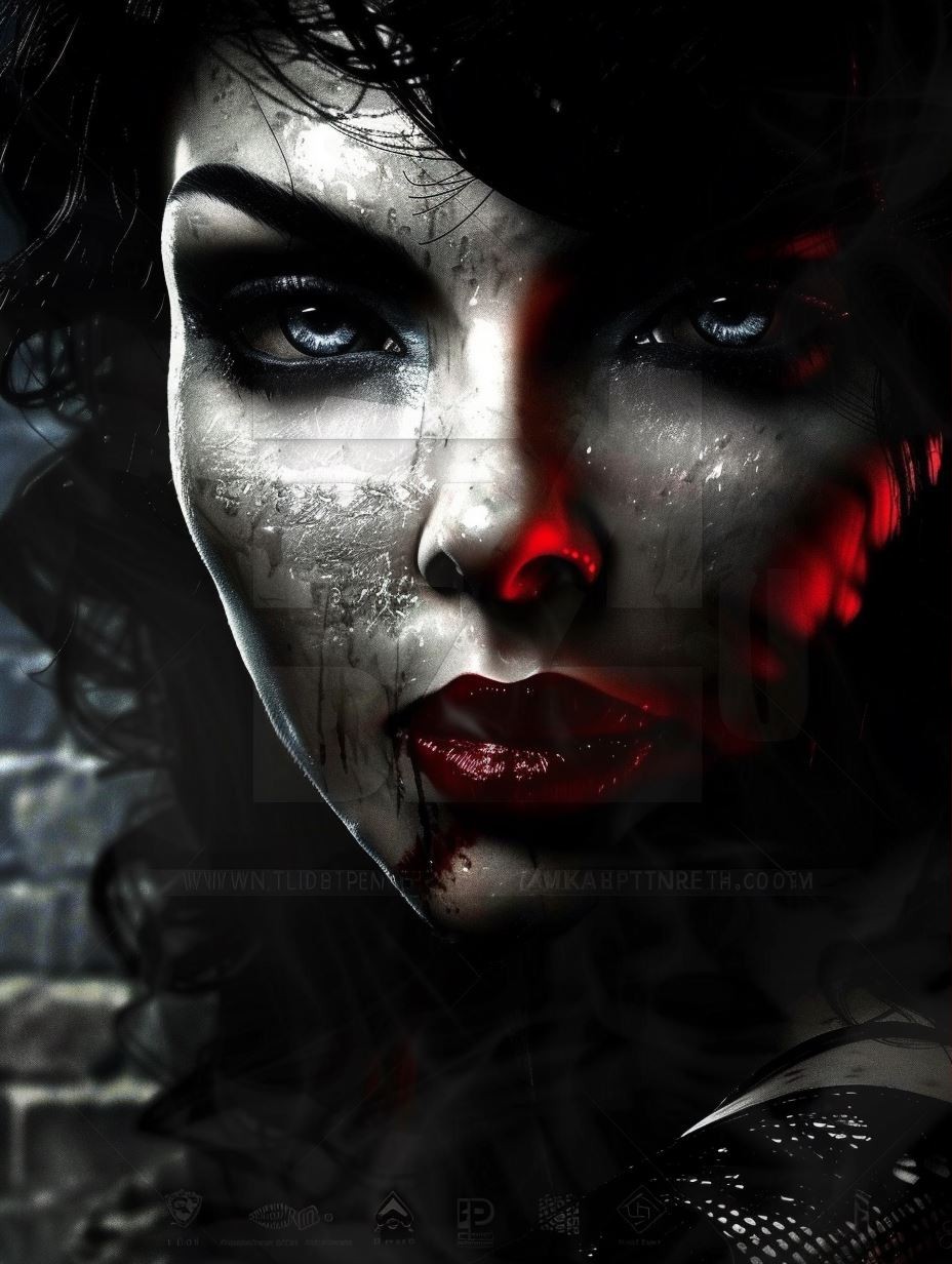 Crimson Shadow Noir Portrait