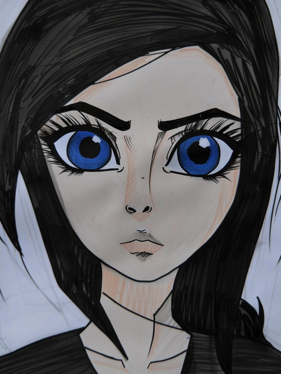 Moody Monochrome Ink Portrait - Image 3