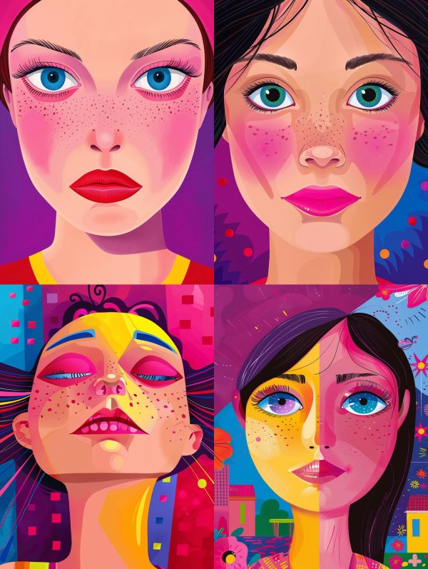 Vibrant Modern Portrait Art Study