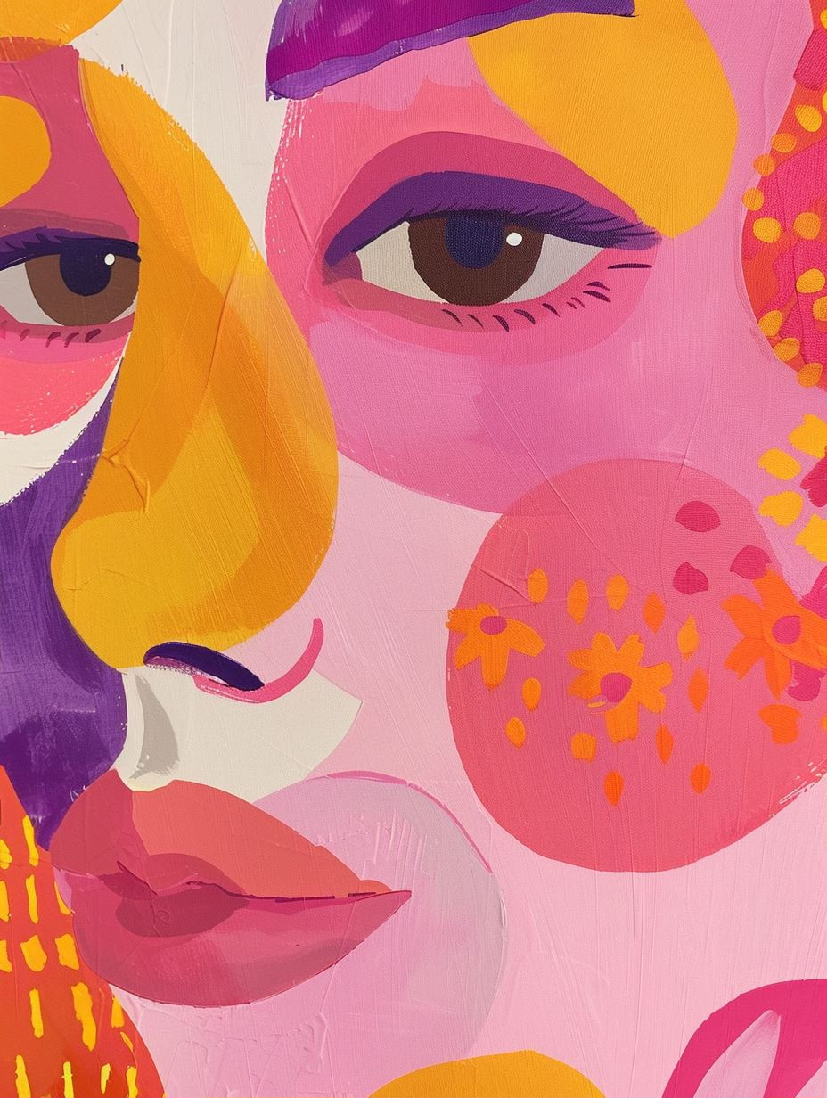 Vibrant Abstract Floral Portrait