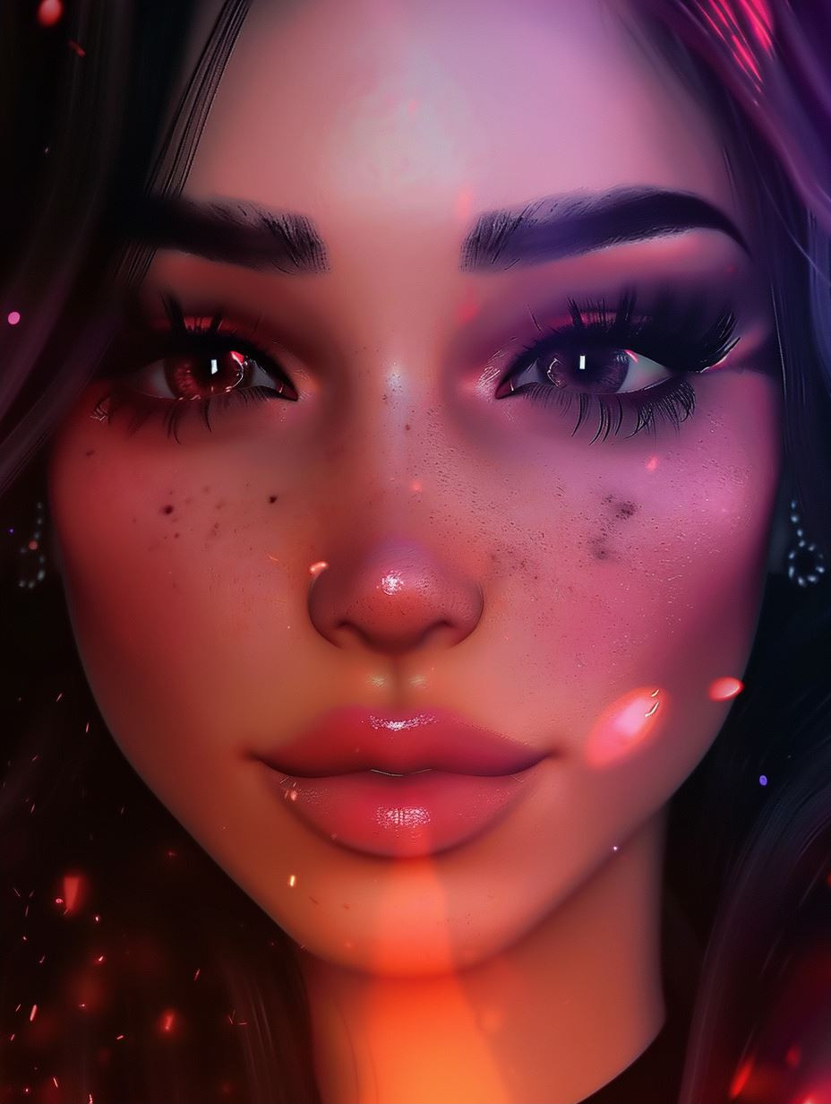 Neon Dreams: AI Digital Portraits - Image 2