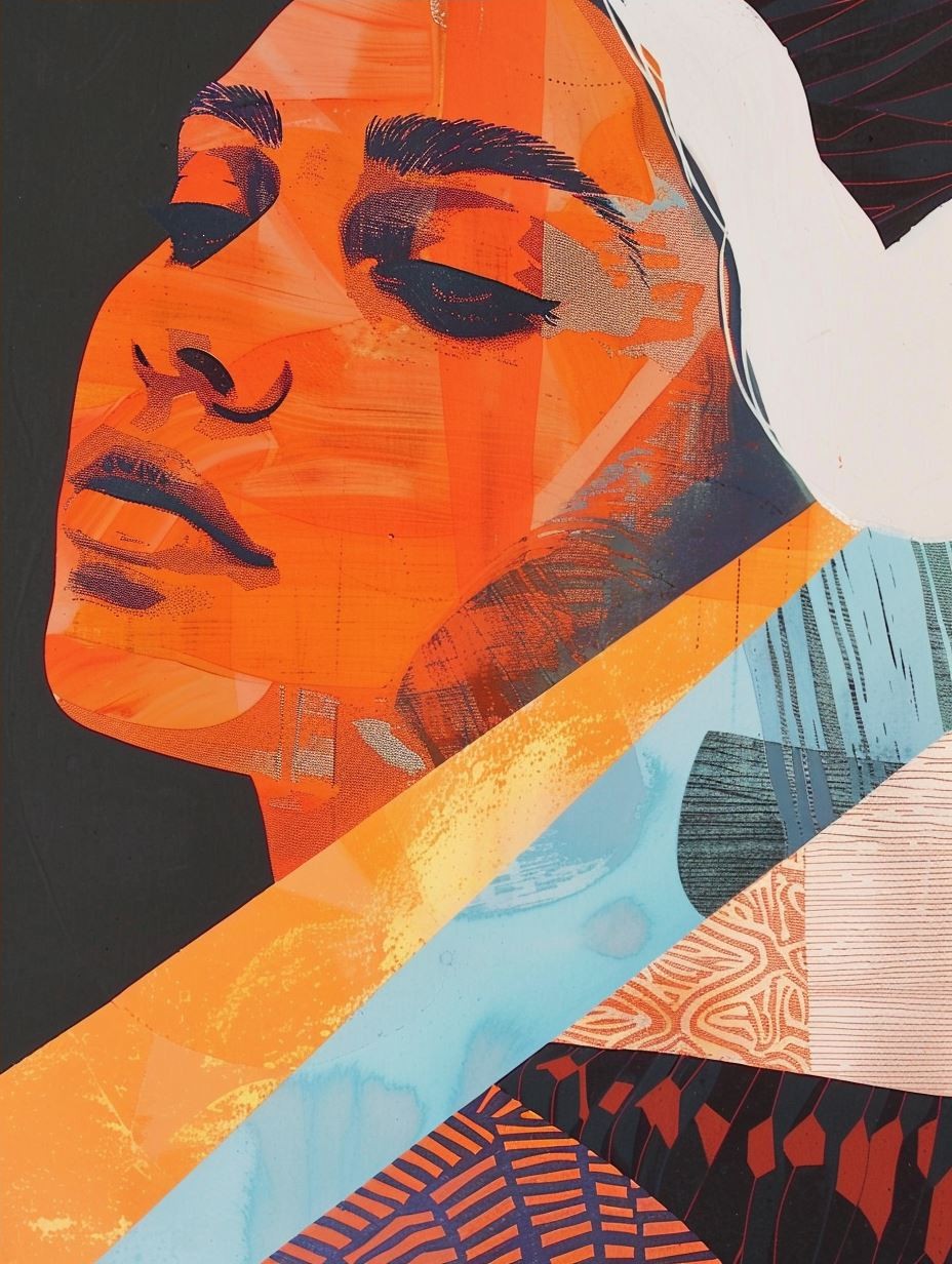 Abstract Geometric Portrait in Amber - Image 4