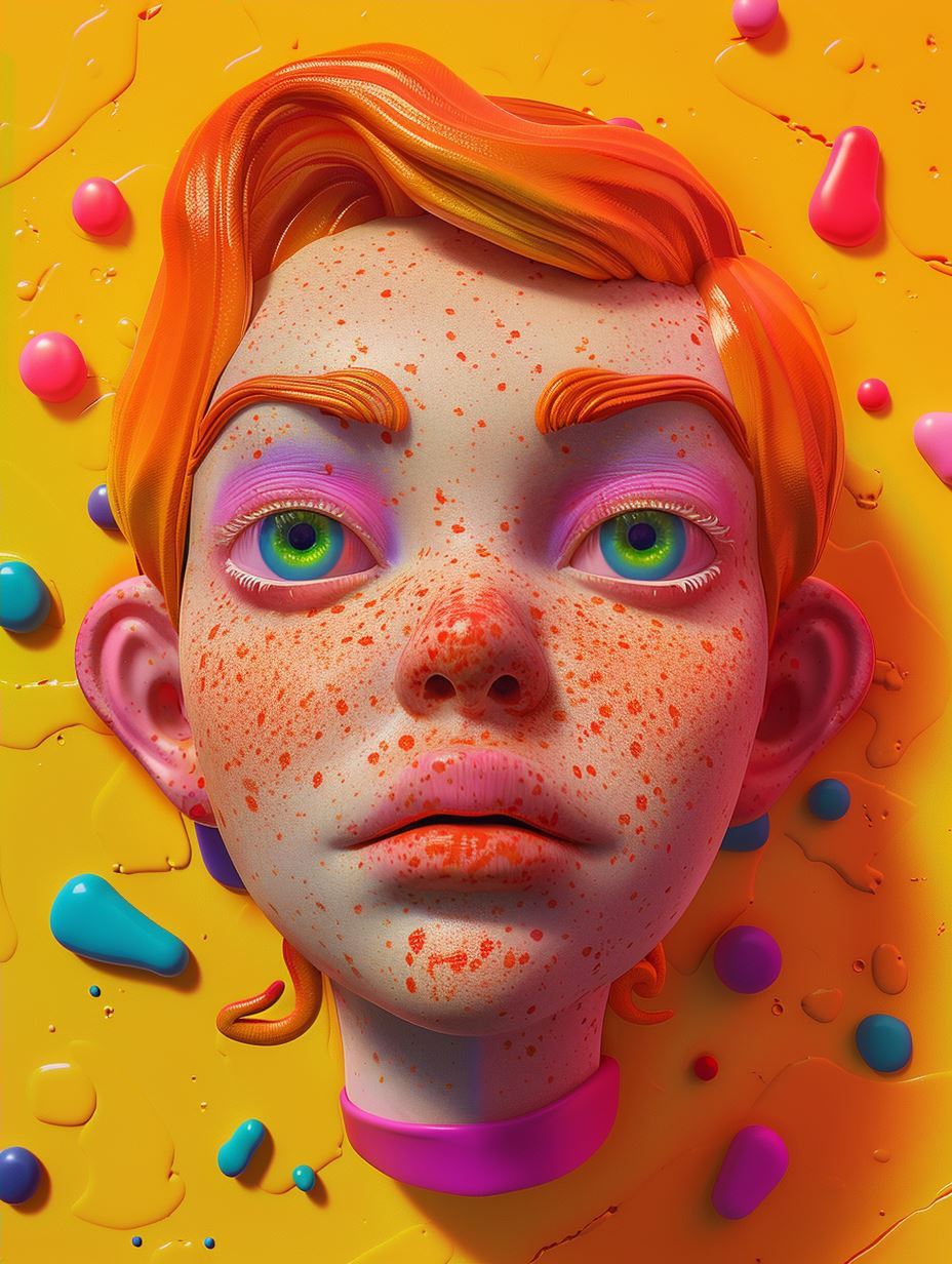 Neon Surrealist Portrait - Image 4