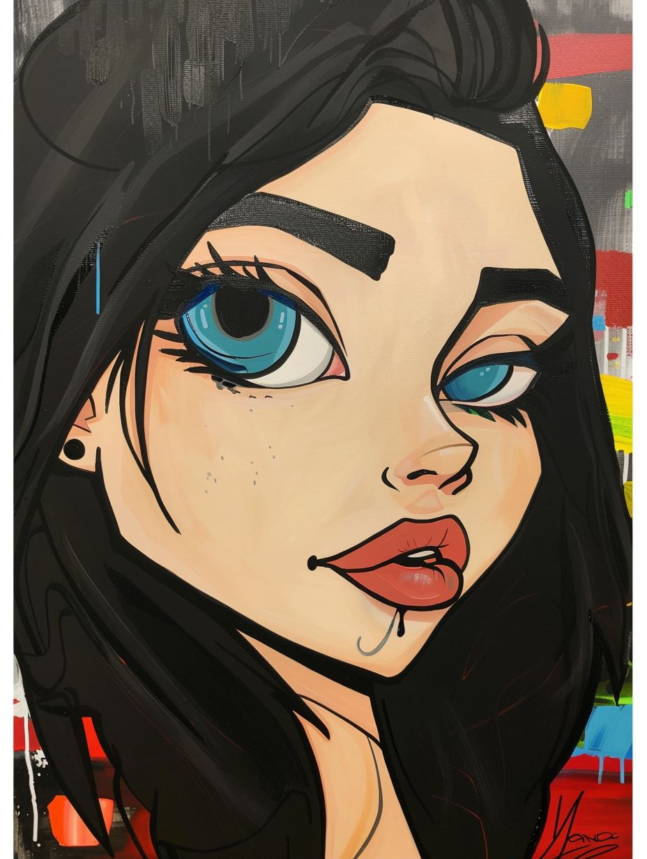 Stylized Modern Portrait Art Study - Image 2
