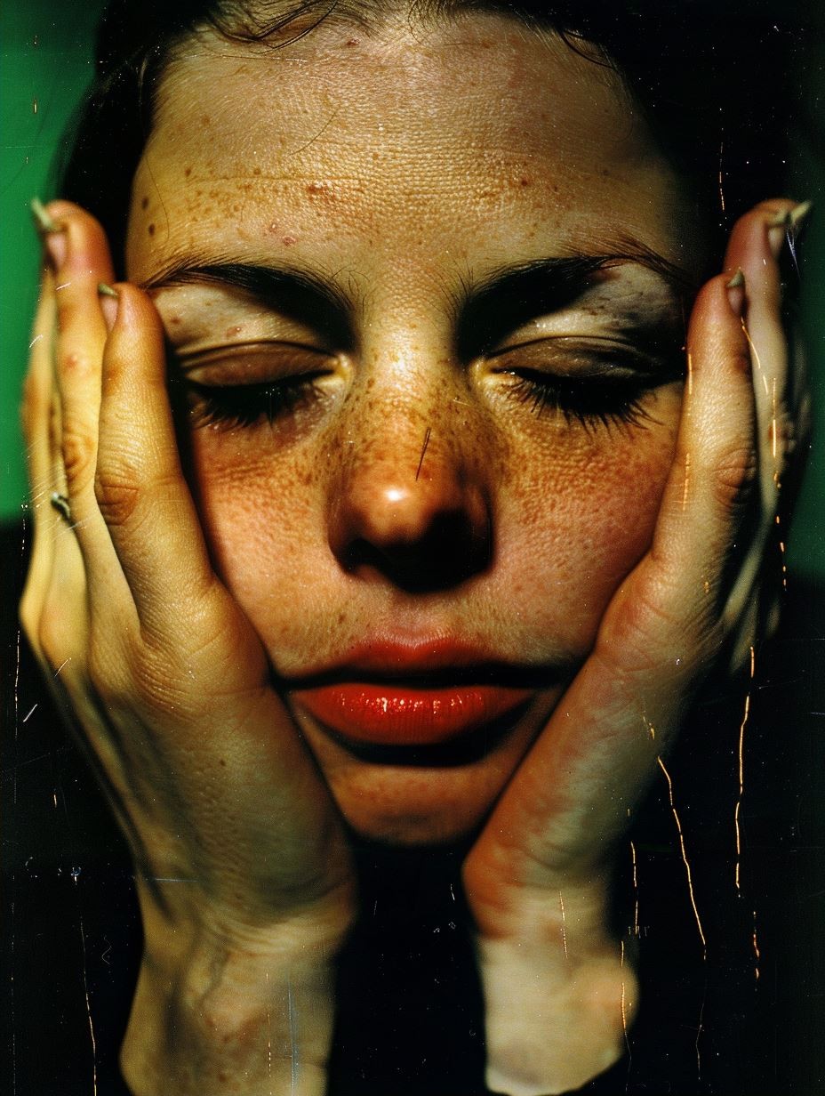 Fragmented Gaze in Neon Hues - Image 2