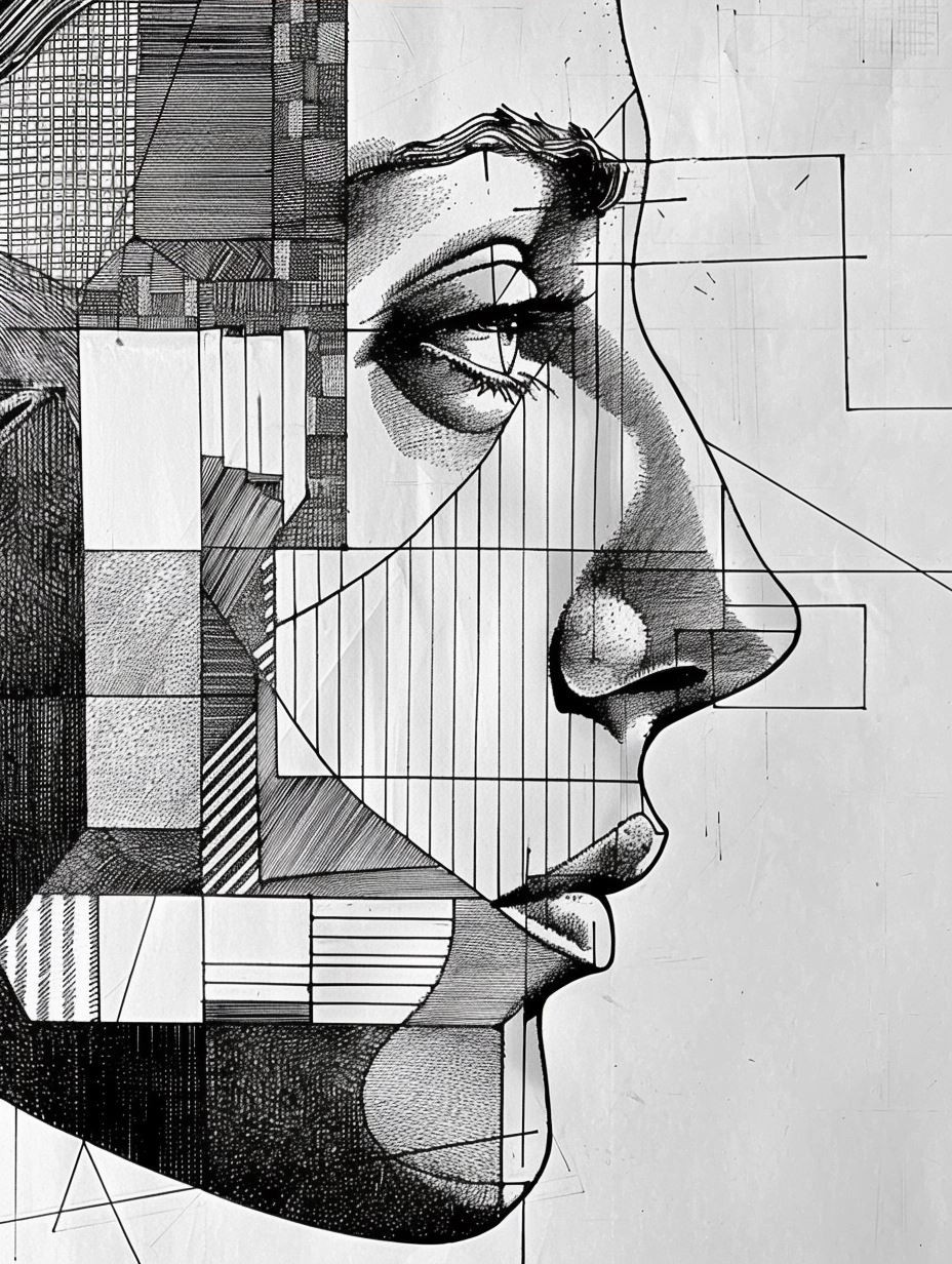 Fragmented Geometric Portrait Study - Image 3