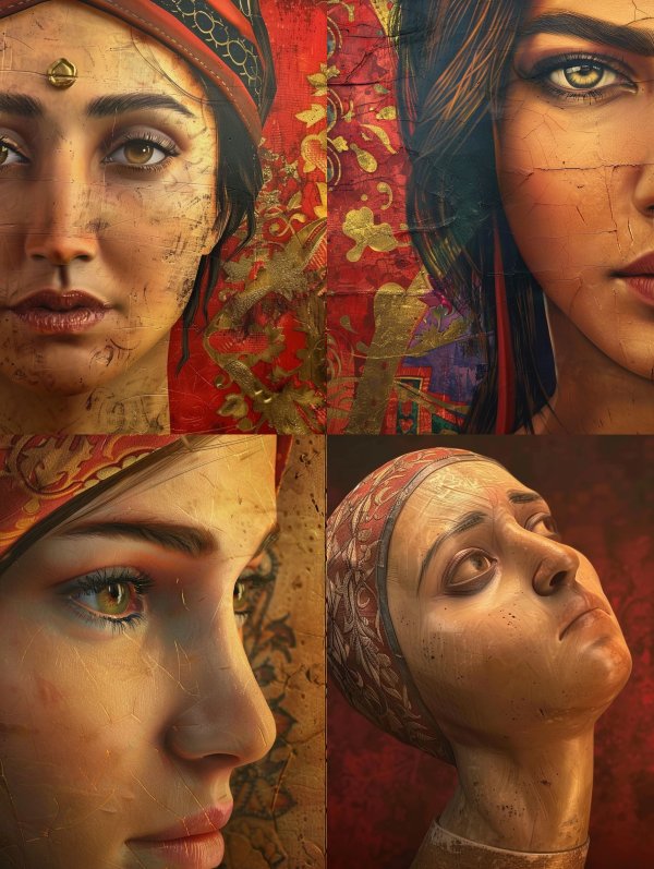 Ancient Gilded Desert Muse