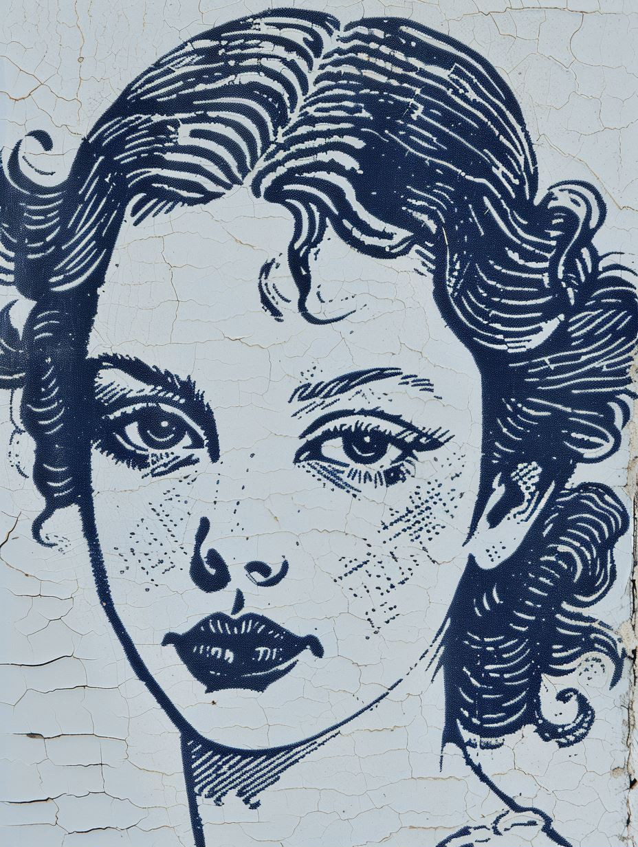 Azure Swirls Portrait Art - Image 2