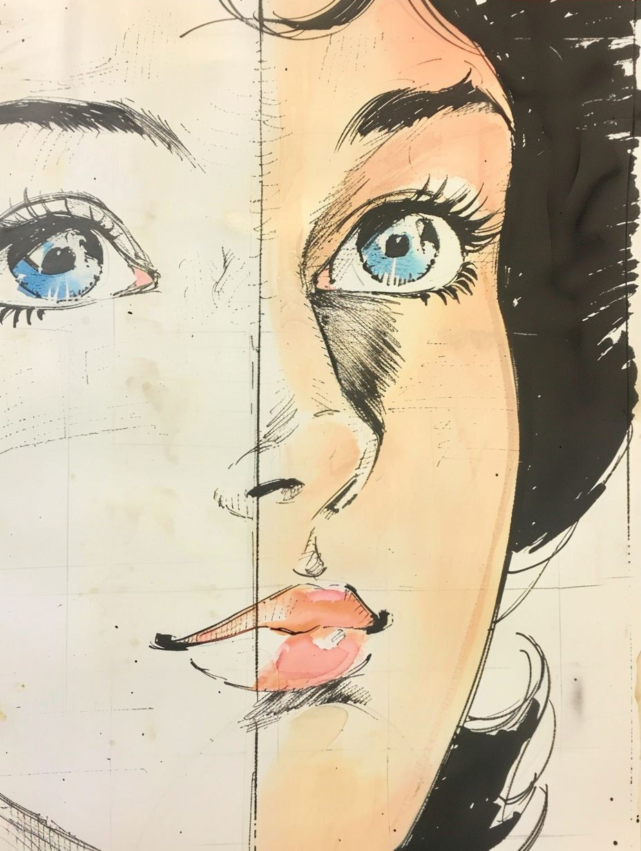 Expressive Hand Drawn Portrait Studies - Image 3