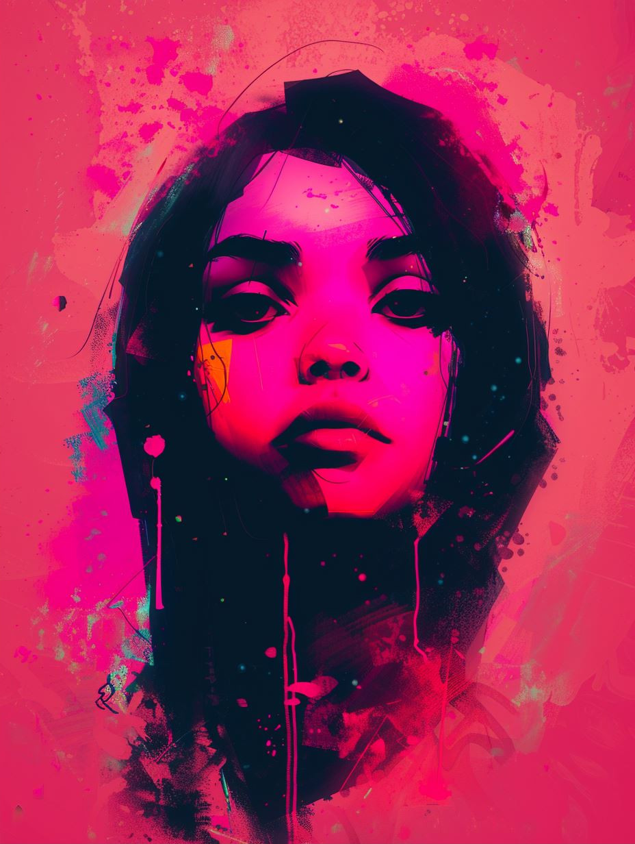 Neon Dreams Abstract Portraiture - Image 2
