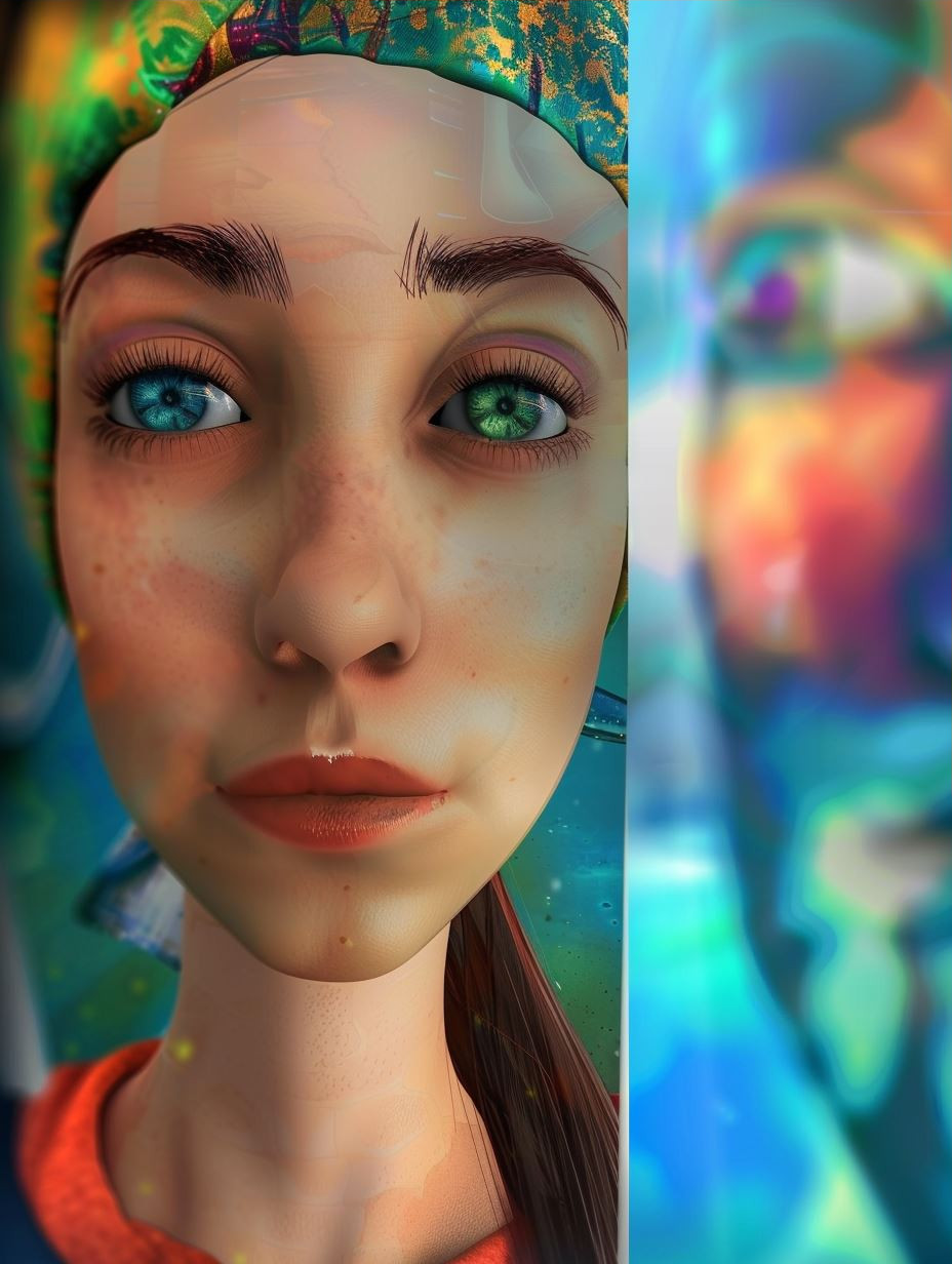 Surreal Neon Fragmented Portraits - Image 3