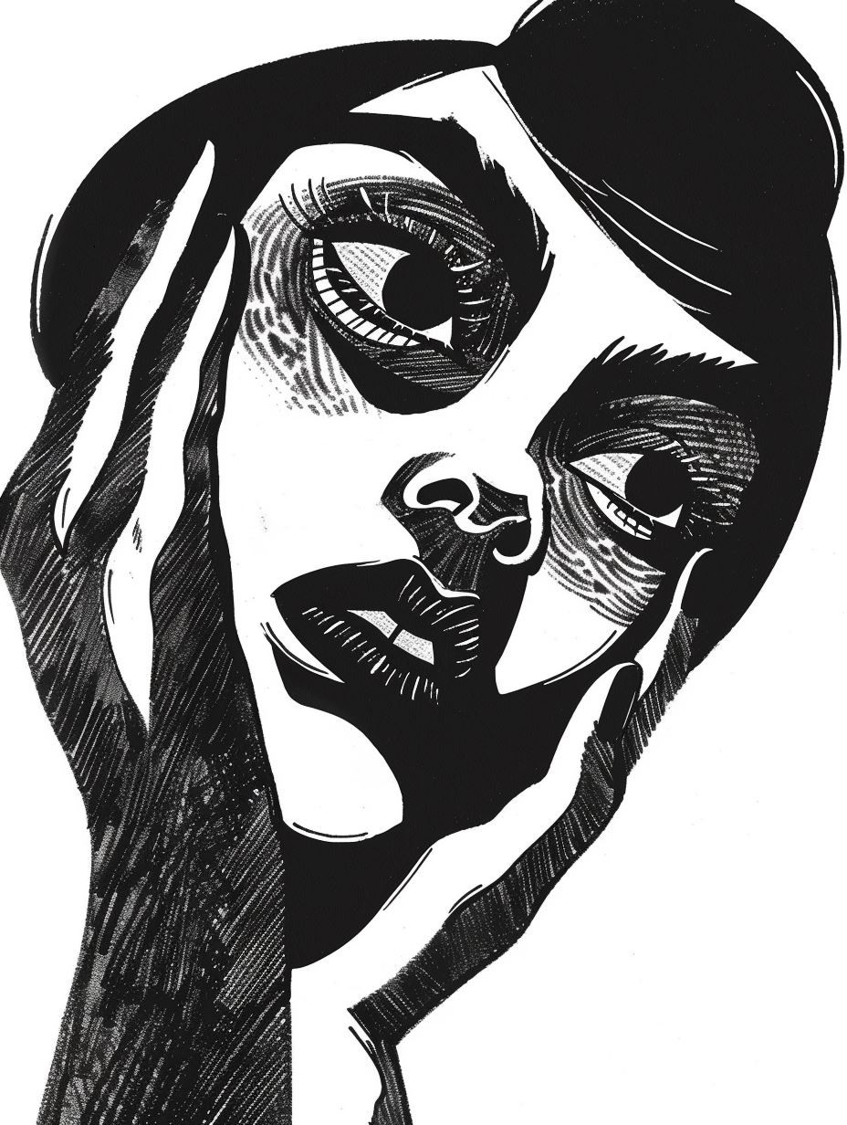 Abstract Noir Ink Portrait