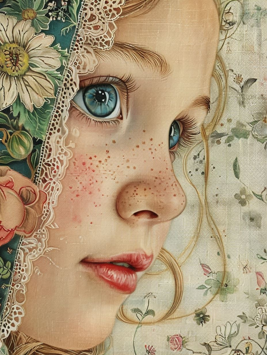 Vintage Lace Floral Portrait
