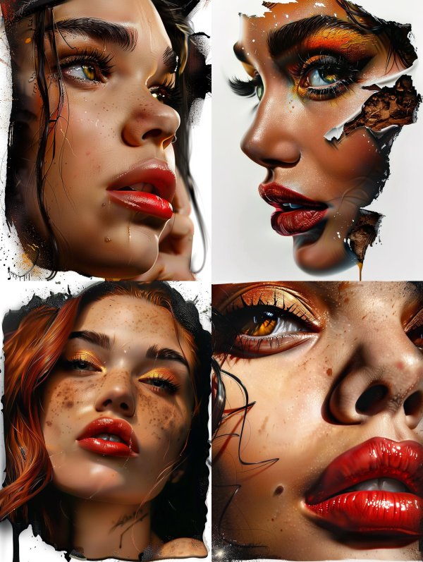 Surrealist Fragmented Beauty Portraits