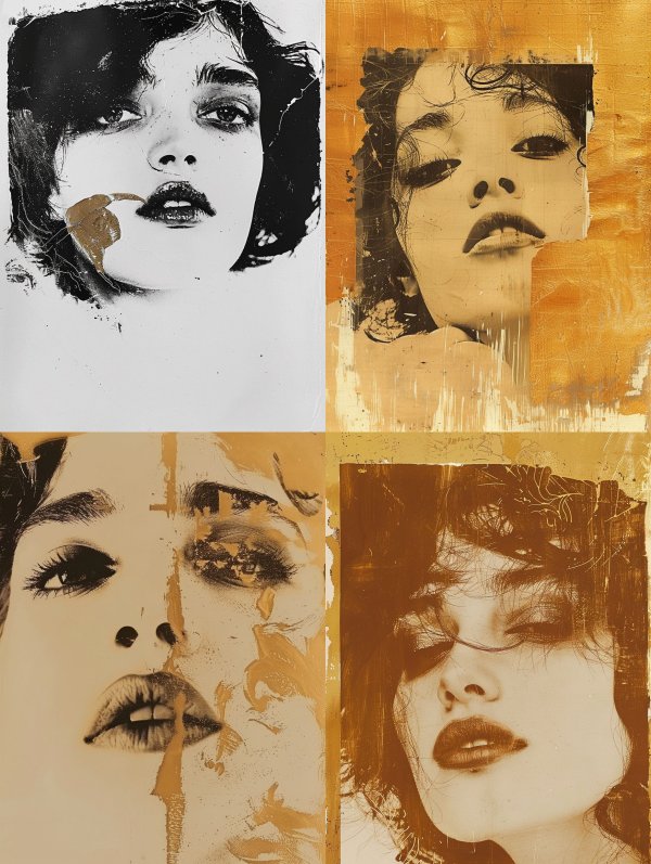 Abstract Golden Portrait Studies