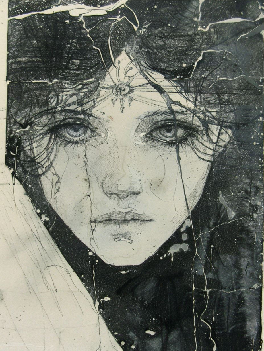Haunting Ink Ethereal Portrait - Image 3