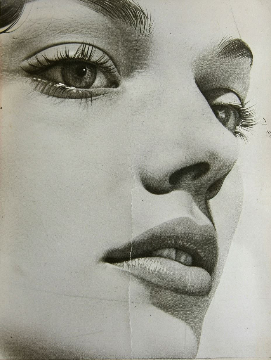 Gaze of Elegance: Charcoal Portrait Study - Image 2