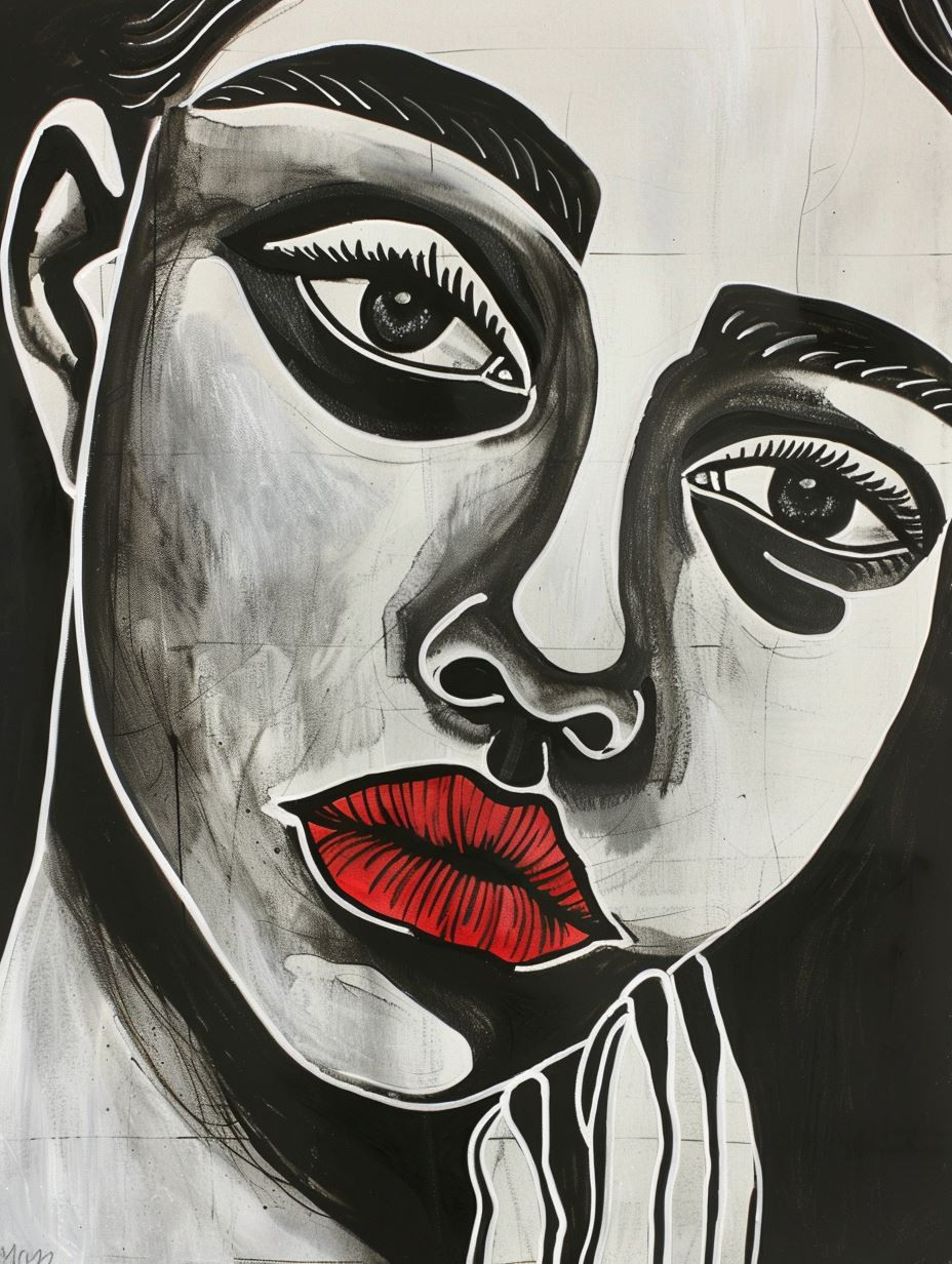 Abstract Monochrome Facial Expressions - Image 2