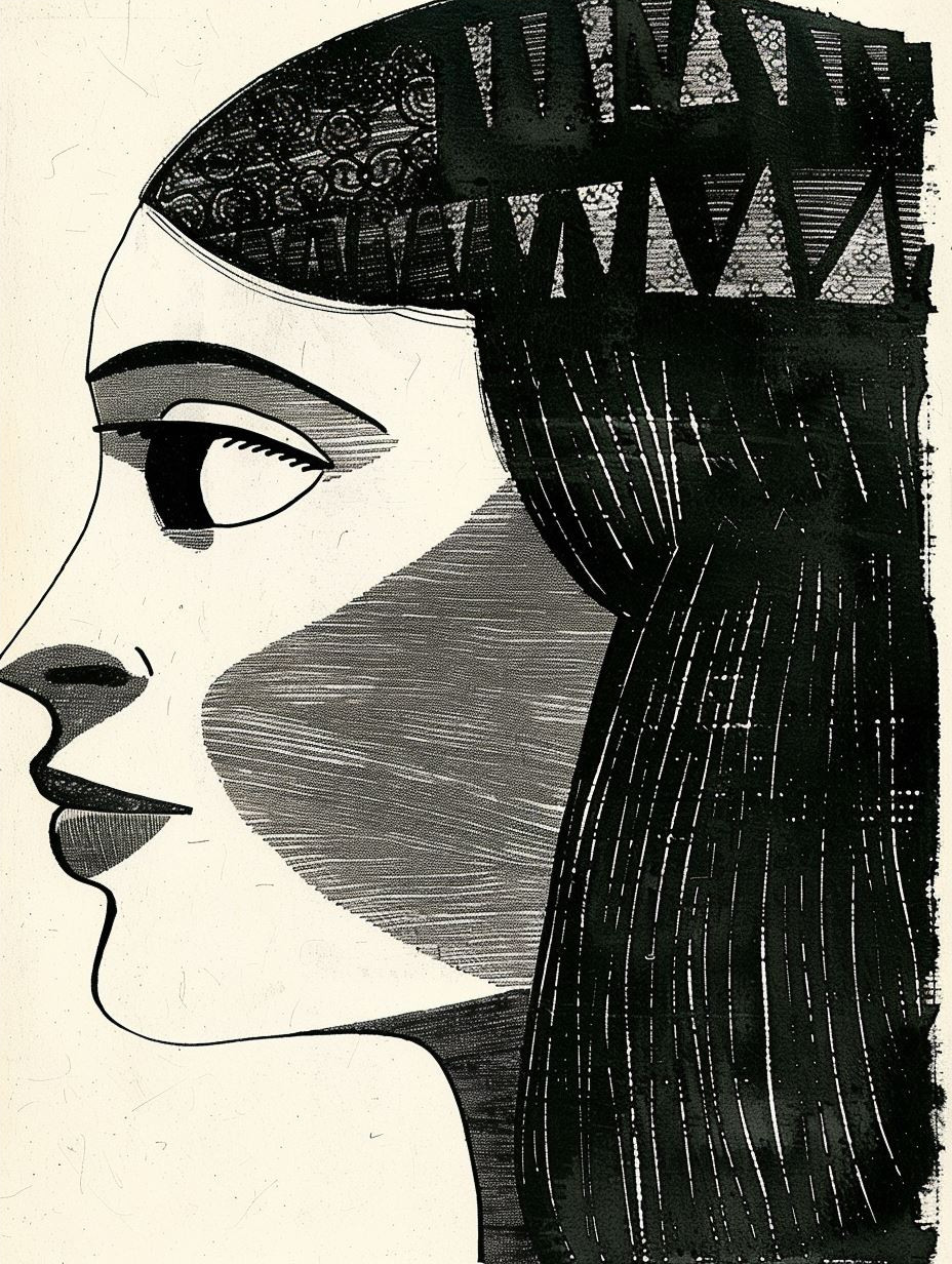 Abstract Monochromatic Linework Portrait - Image 4