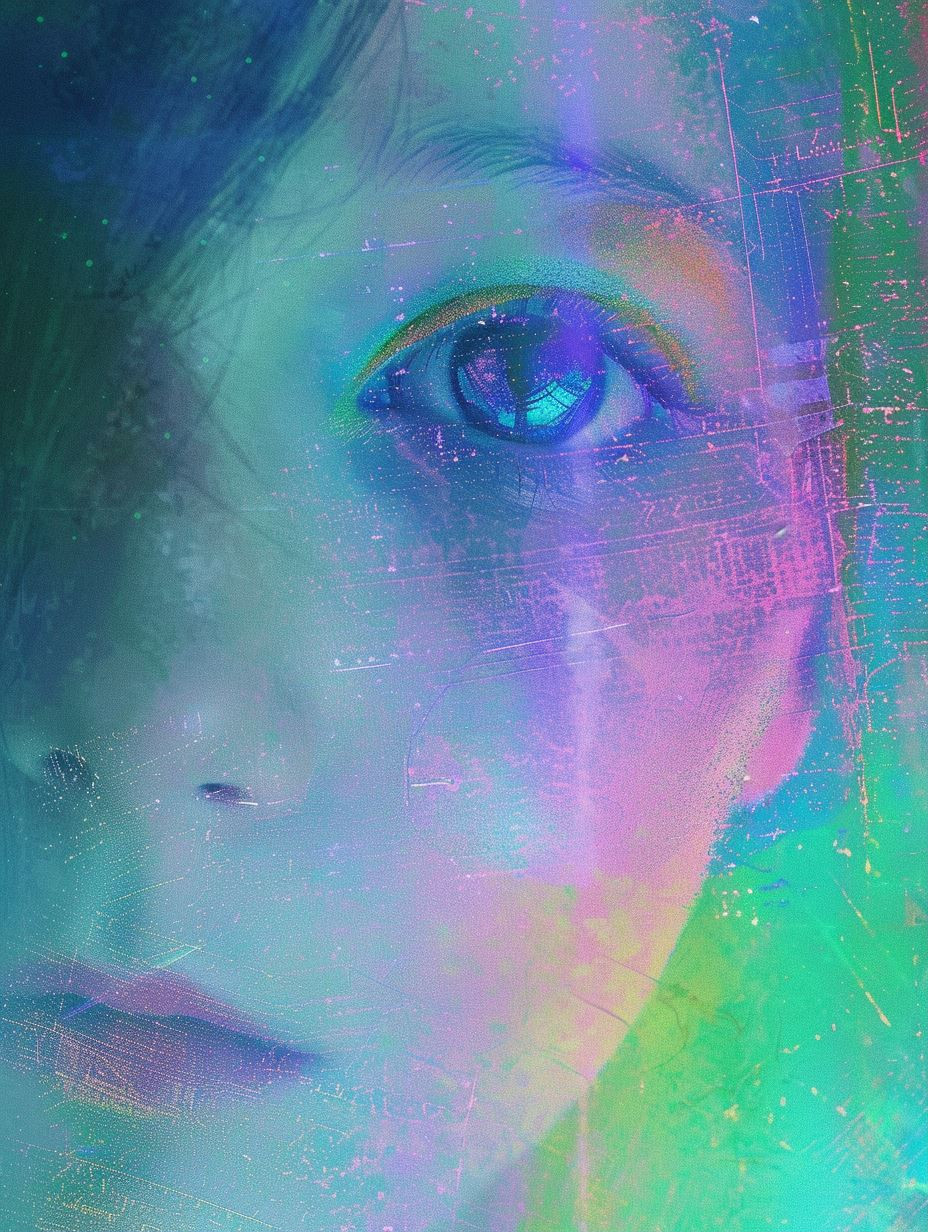 Neon Glitch Ethereal Portrait - Image 1