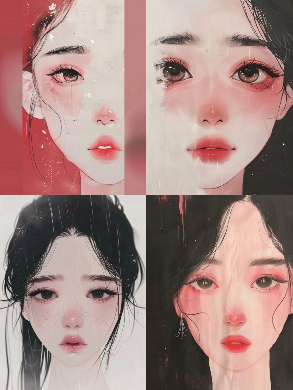 Melancholy Muse: Digital Art Portraits