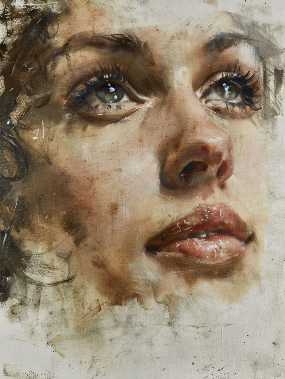 Ethereal Oil Portrait of Longing - Image 2