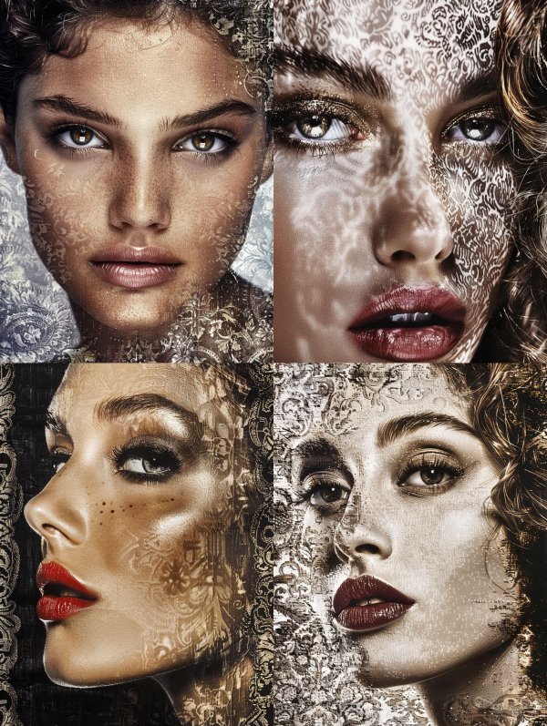 Ethereal Faces Through Liquid Glass