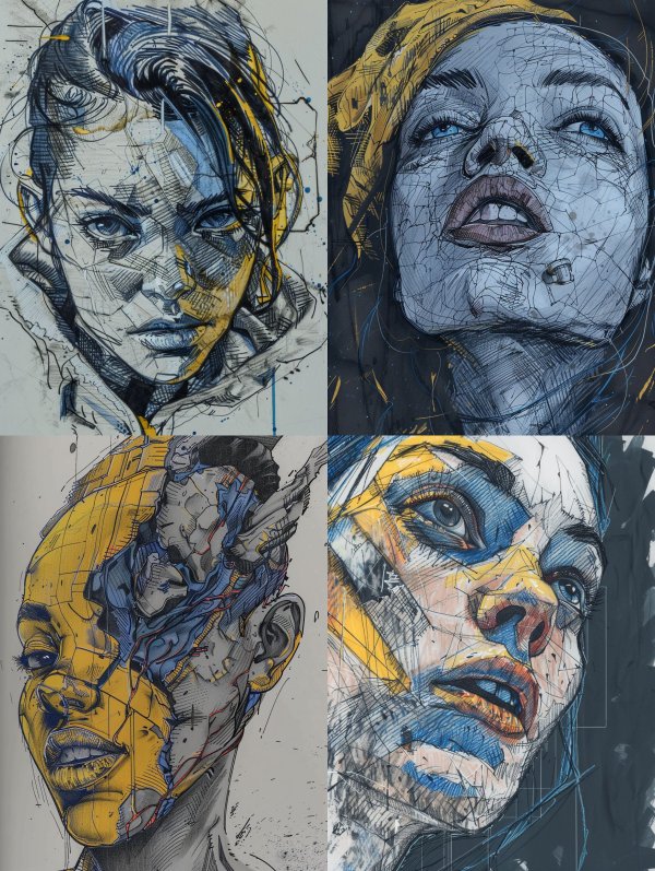 Fragmented Soul Mixed Media Portraits