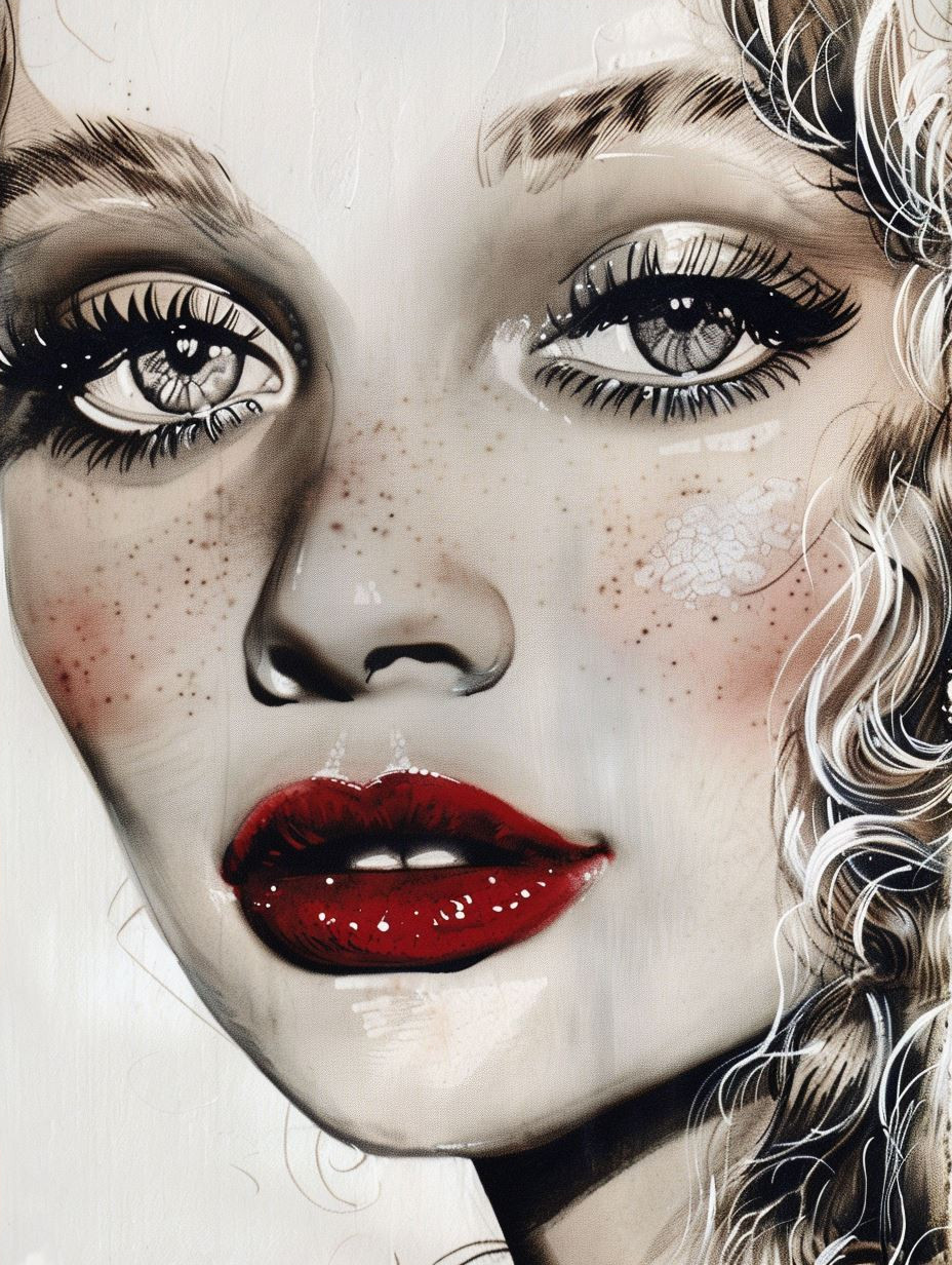 Noir Glamour Ink Portrait - Image 4
