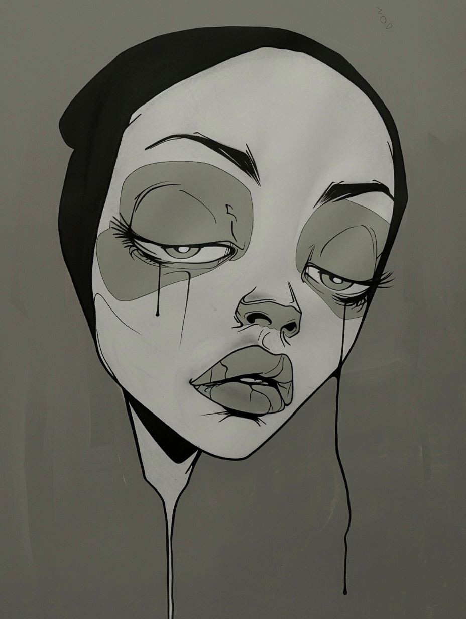 Melancholy Muse: Stylized Portrait Studies - Image 1