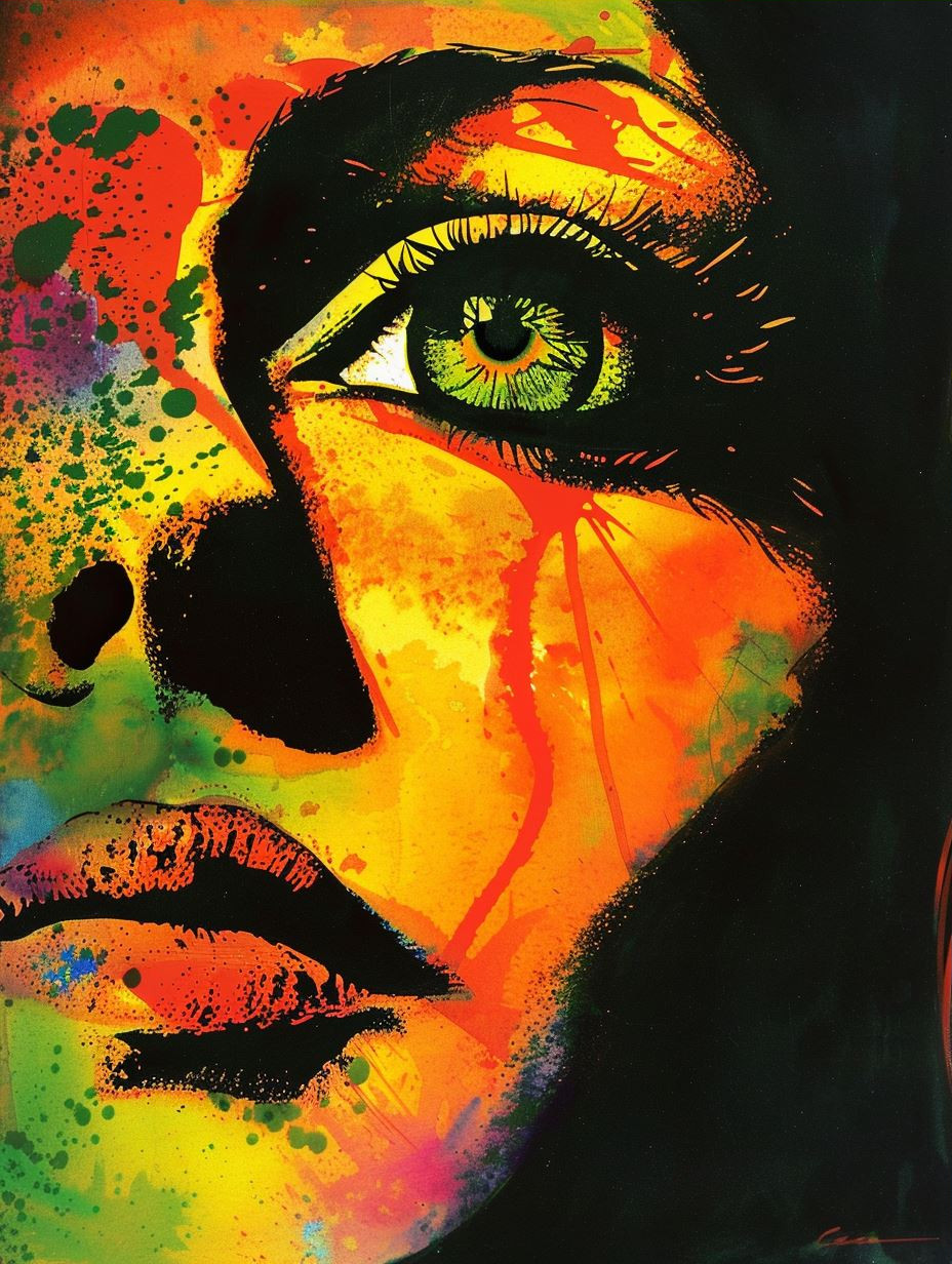 Neon Psychedelic Pop Art Portrait - Image 3