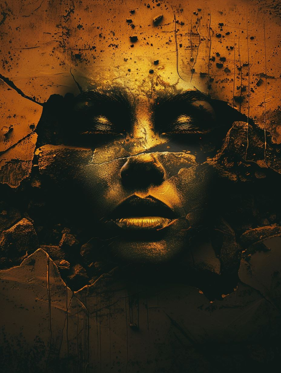 Golden Shadows of Ethereal Faces - Image 1