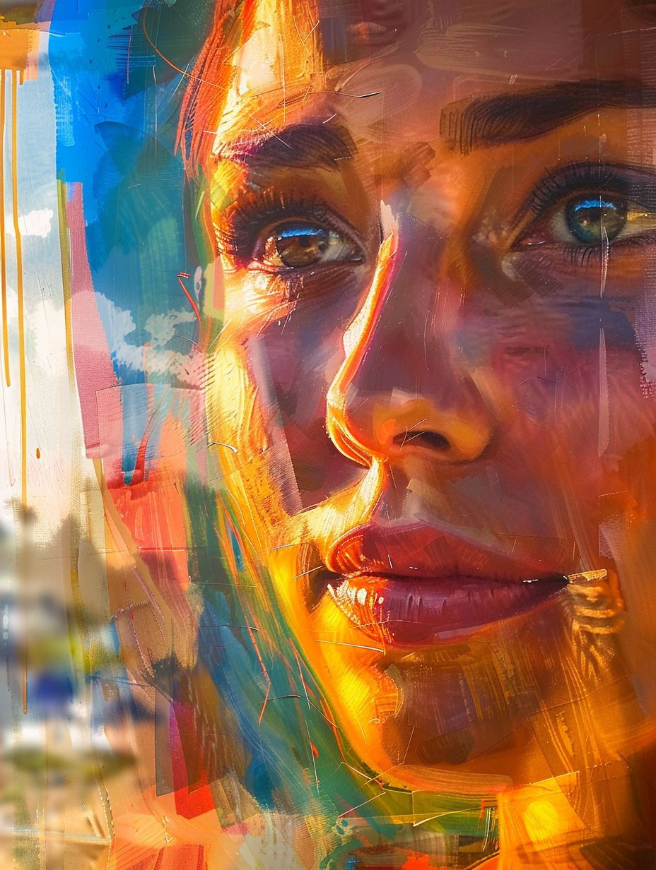 Vibrant Impressionist Portrait of Hope - Image 2