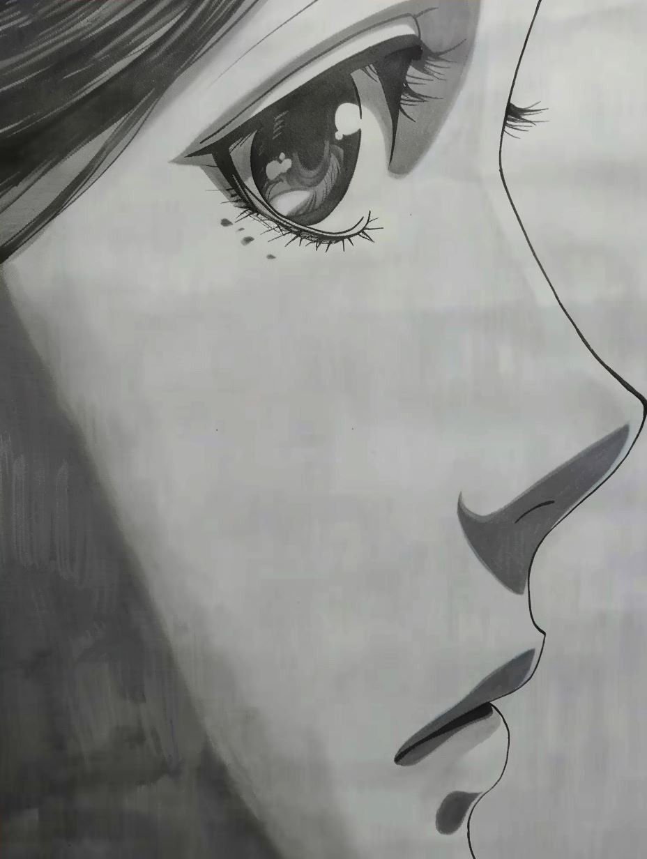Ethereal Graphite Anime Portrait - Image 4