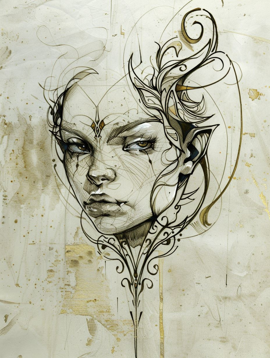 Ethereal Ink Portrait Studies - Image 2