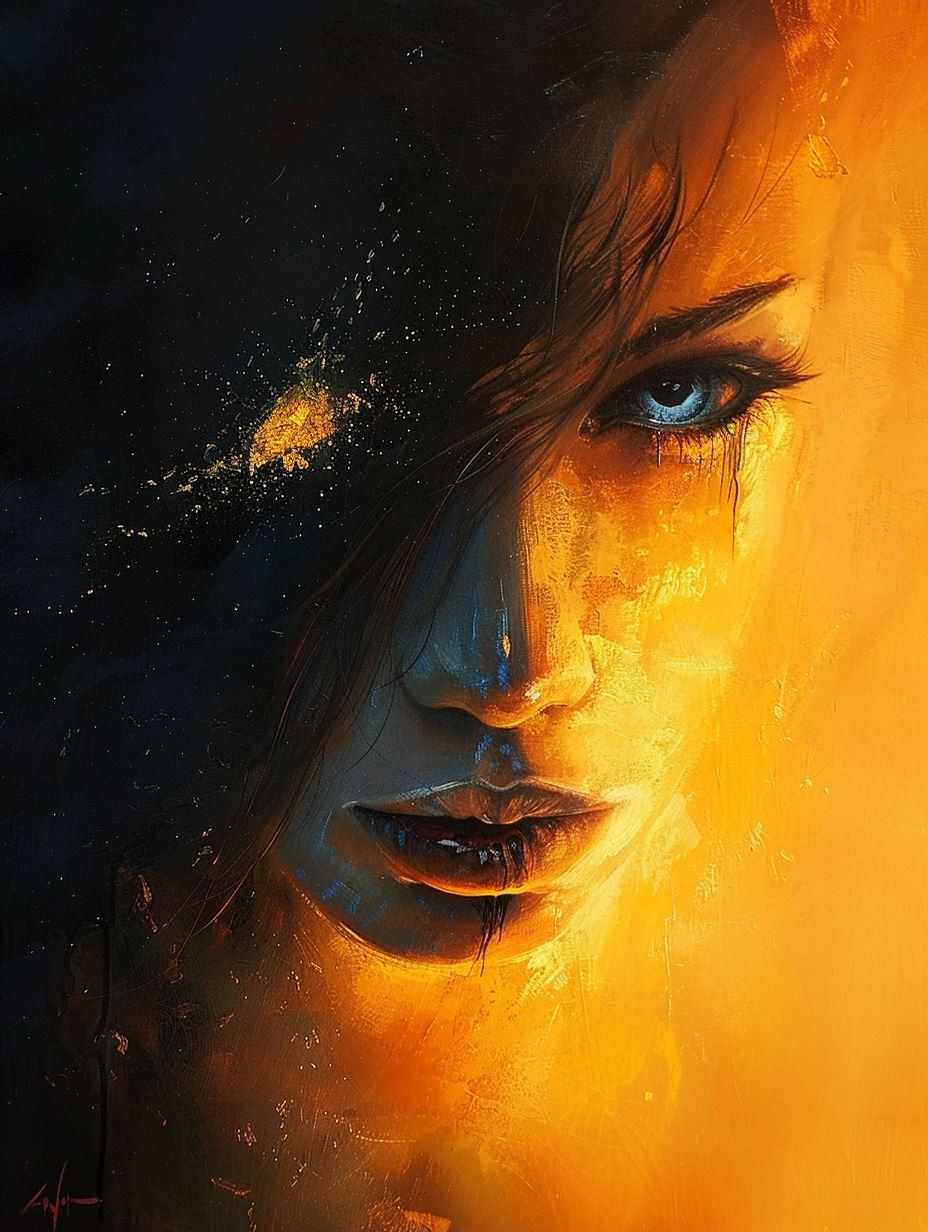 Golden Ember Ethereal Portrait - Image 2