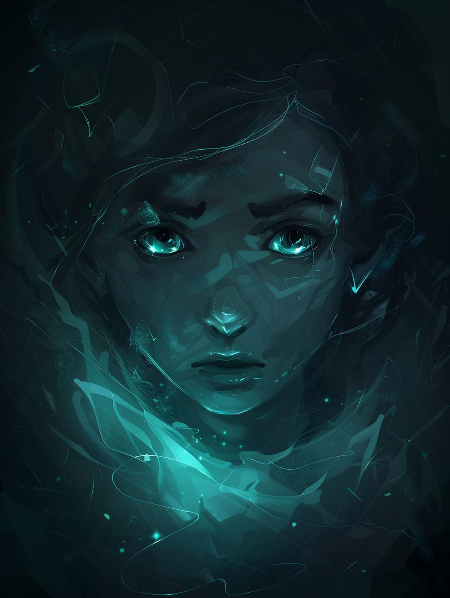 Ethereal Shadow Neon Portrait - Image 2