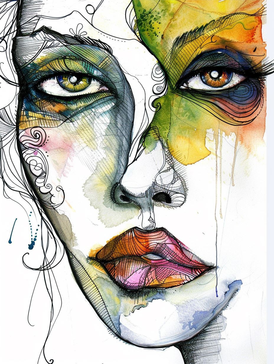 Ink and Watercolor Muse - Image 3