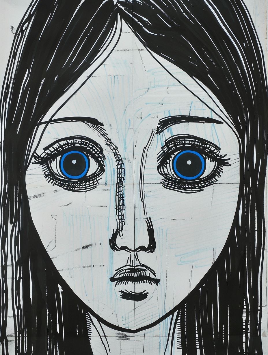 Abstract Neon Manga Portrait - Image 2